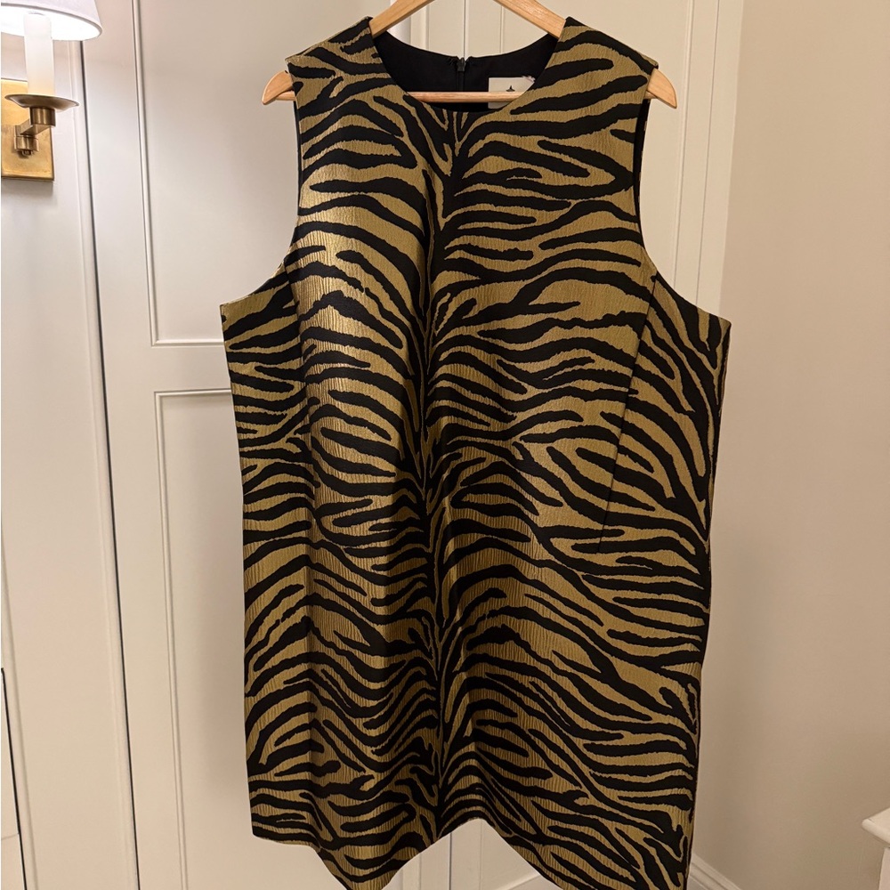 Tuckernuck Black and Gold Zebra Print Dress